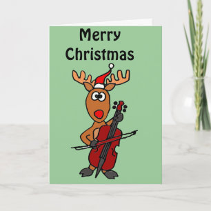 Reno divertido que juega navidad del violoncelo