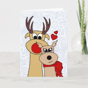 Reno en tarjeta de felicitación del navidad del