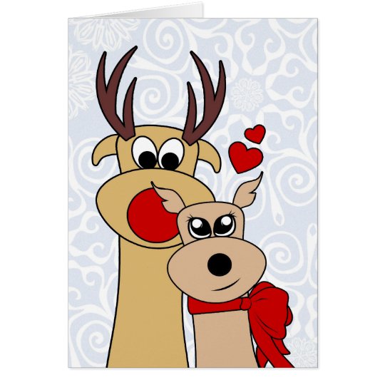 Reno en tarjeta de felicitación del navidad del