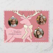 Reno Renito Rosa 3 Fotos Tarjeta de vacaciones con