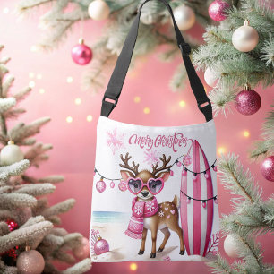 Reno rosa con Navidades de gafas de sol Bolsa de T