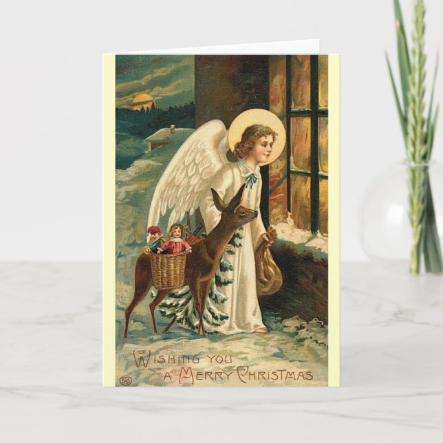 Reno vintage de los ángeles de Navidad (Anverso)