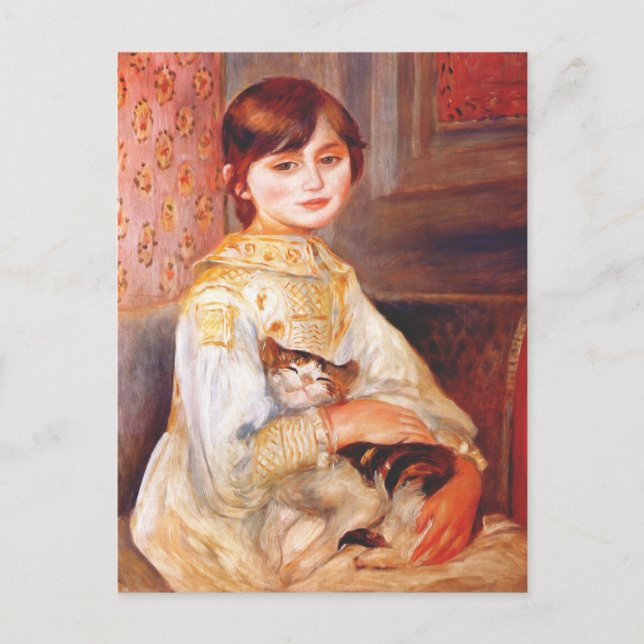 Renoir Chica con postal Cat (Anverso)