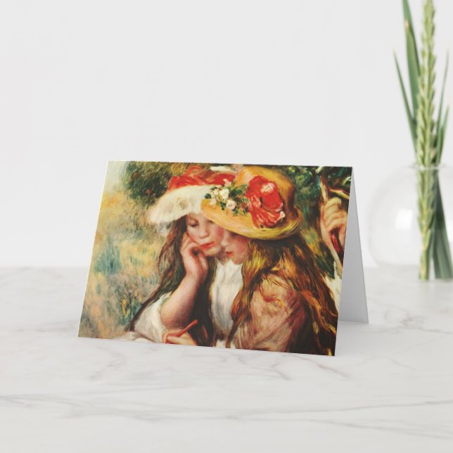 Renoir dos chicas que leen en la tarjeta del (Anverso)