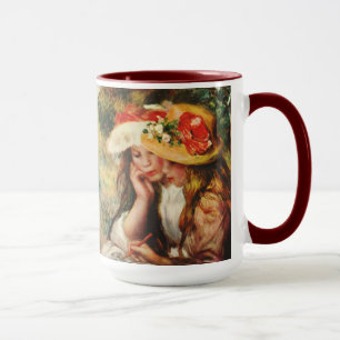 Renoir dos chicas que leen en la taza del jardín
