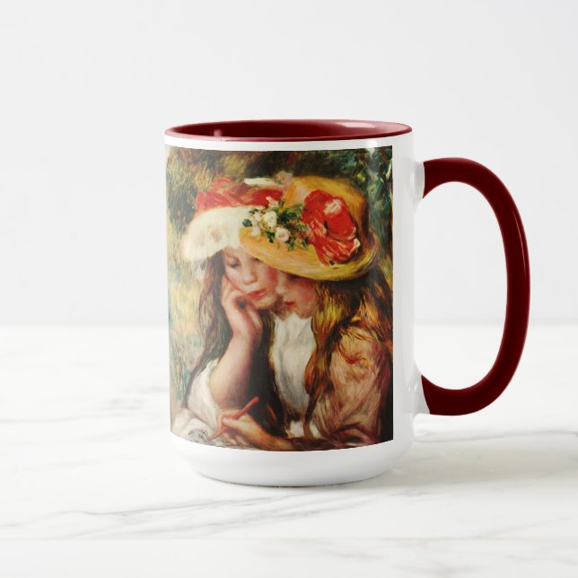 Renoir dos chicas que leen en la taza del jardín (Derecha)