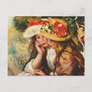 Renoir dos chicas que leen en las invitaciones del
