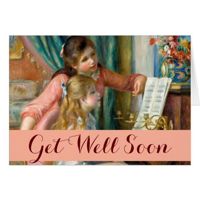 Renoir Girls at the Piano impressionist Get Well (Anverso (Horizontal))
