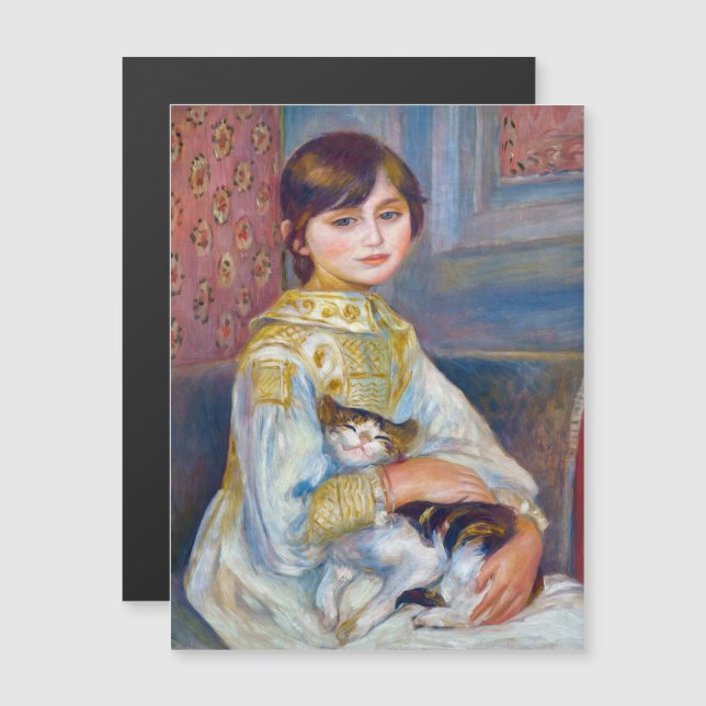 Renoir - Niño con tarjeta magnética del gato (Anverso/Reverso)