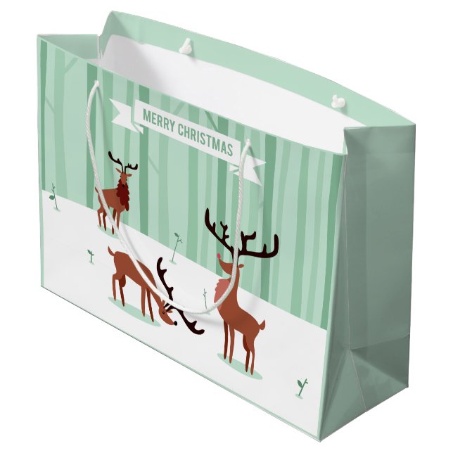 Renos cortos bolsa de regalo para Navidades grande (Angulo reverso)