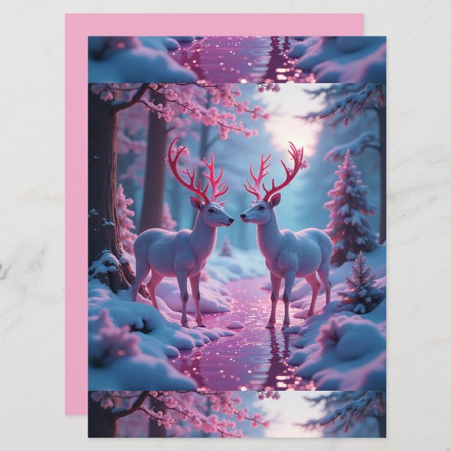 Renos de fantasía rosados (Stand out with custom flat cards, turn this flat card into anything imaginable.)