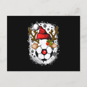 Renos de Navidad de fútbol con sombrero de Santa D