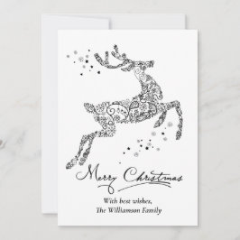 Renos de Navidad Minimalista Negro Blanco