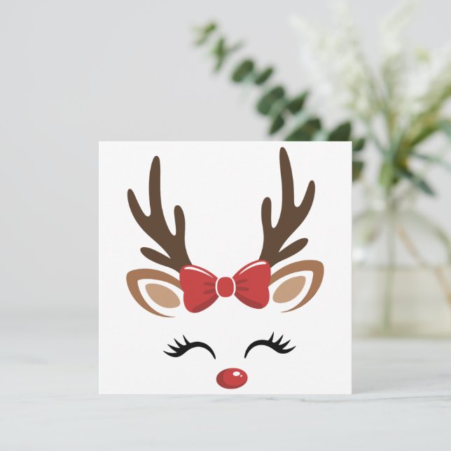 Renos de Navidad Monas Fiesta de Invierno (Anverso de pie)