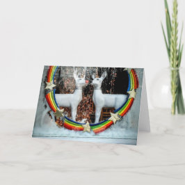 Renos de Navidades con tarjeta de vacaciones dobla