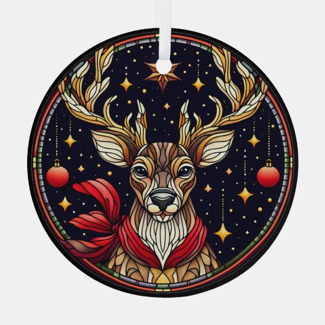 Renos, estrellas y ornamentos de vidrio templado (Reverso )