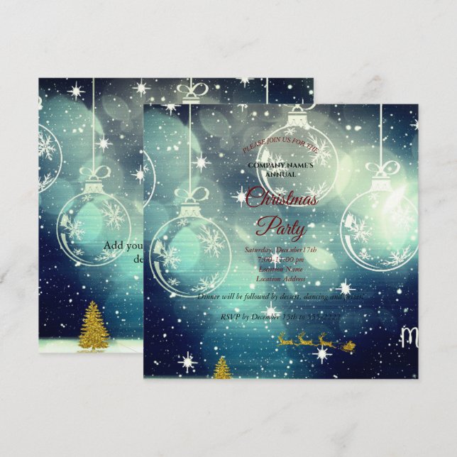 Renos ornamentos, dorados y Santa Claus (Anverso / Reverso)