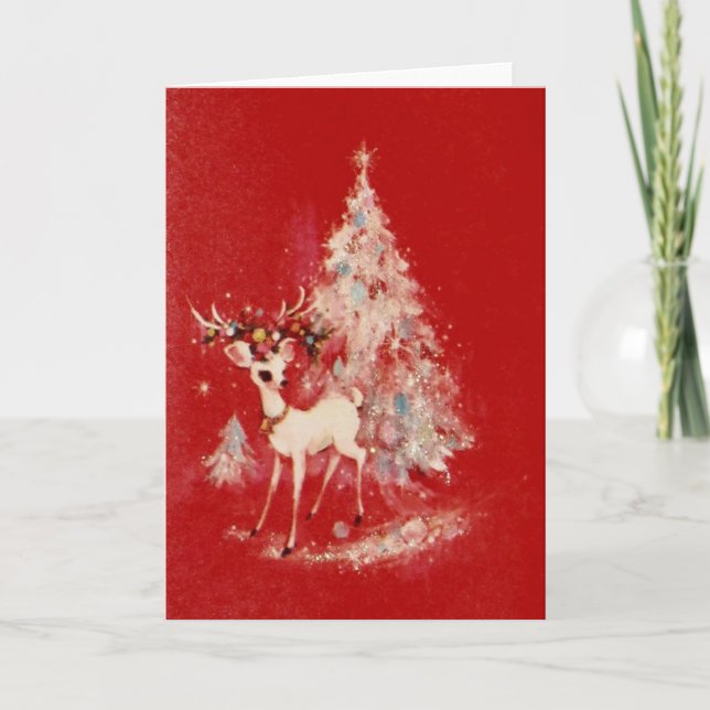 Renos Vintage Y Árbol De Navidad (Anverso)