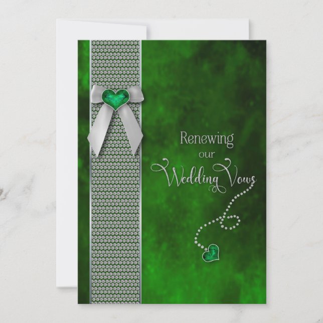 Renovación de Bodas vota invitaciones verde esmera (Anverso)