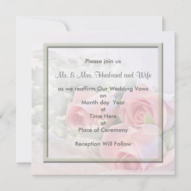 Renovación de invitaciones de votos de Bodas (Anverso)