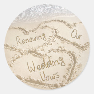 Renovación de nuestro Boda promete PEGATINAS ROUND