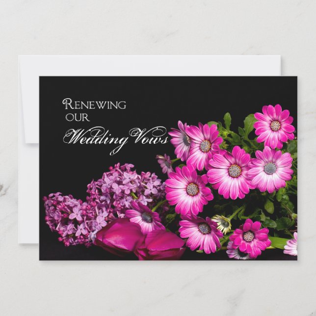 Renovación de votos Bodas - Invitación - Flor púrp (Anverso)