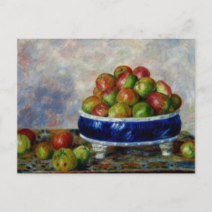 Renovación - manzanas en una postal de un plato de