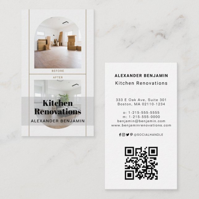 Renovaciones de cocinas Foto Tarjeta de presentaci (Anverso / Reverso)