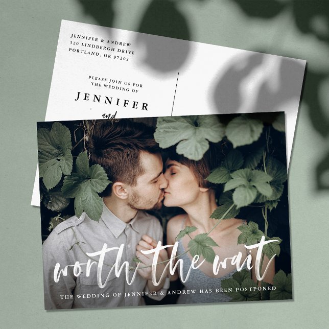 Renovar fecha de boda con estilo: Tarjeta de pospo (Subido por el creador)