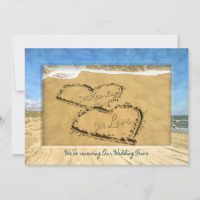 RENOVAR LA INVITACIÓN DE BODA VOWS BEACH - DOS COR (Anverso)