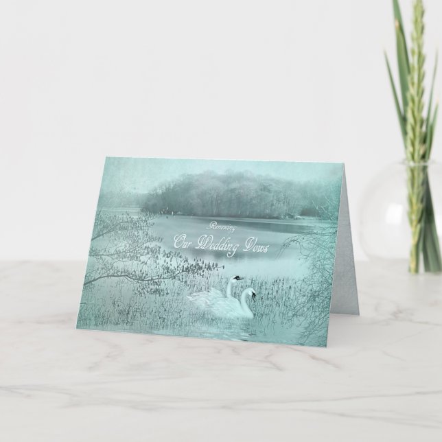 RENOVAR LA INVITACIÓN DE VOTOS BODAS - Dos cisnes/ (Anverso)