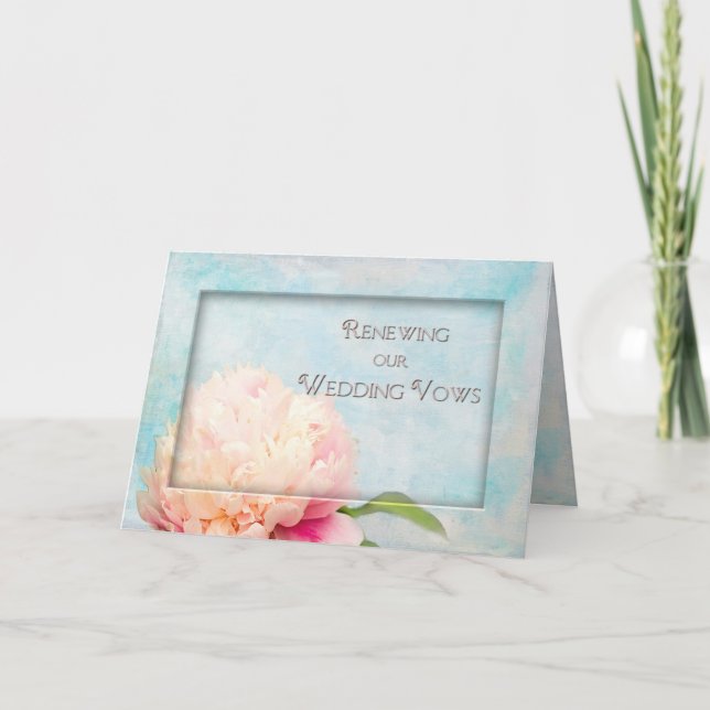 Renovar nuestra Boda vota invitación - Peony (Anverso)