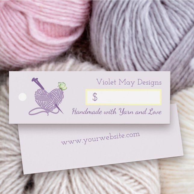 Rentabilidad del corazón del Pastel Femenino Yarn  (Make your own branded price tags - perfect for craft markets and boutique handmade goods)