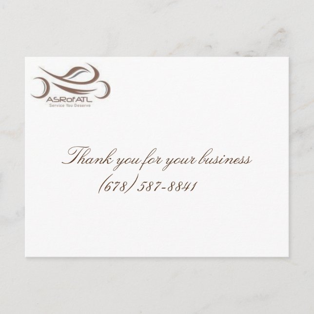 Reparación asequible de postales de Atlanta (Anverso)