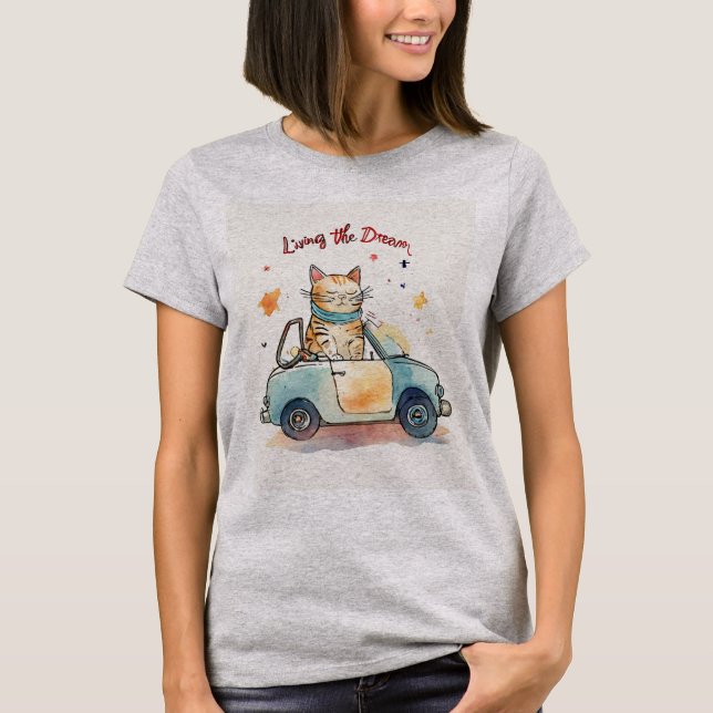 Repetida camiseta gráfica de Personalizado de gato (Anverso)