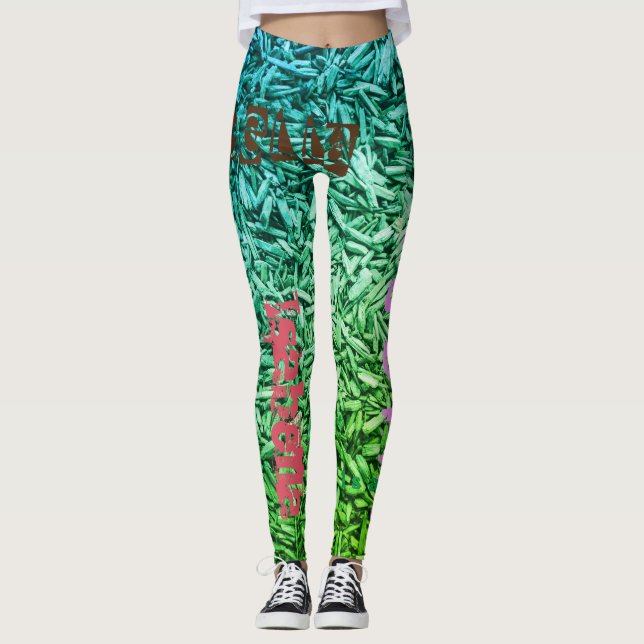 Repetiendo las leggings de personalizado de nombre (Anverso)