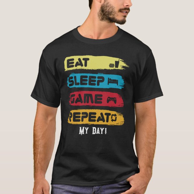 REPETIR EL JUEGO DE DORMIR DE COMIDA - Camiseta de (Anverso)