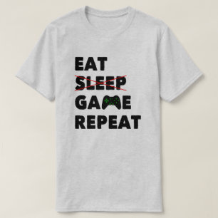 Repetir juego de sueño   Camiseta divertida de jue