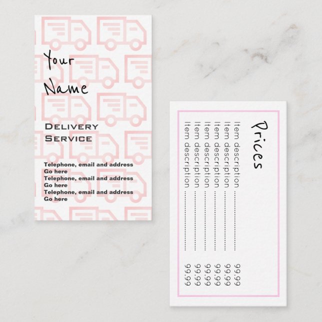 "Repite" tarjetas de precio de la entrega (Anverso / Reverso)