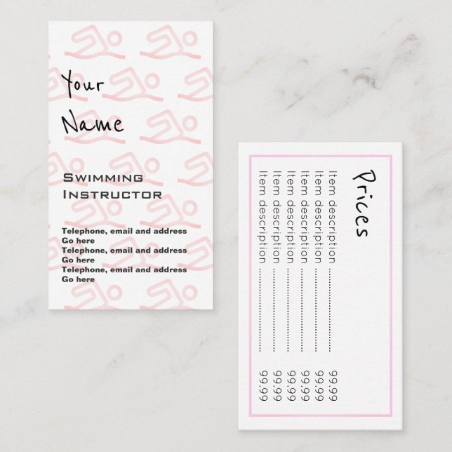 "Repite" tarjetas de precio del instructor de la (Anverso / Reverso)