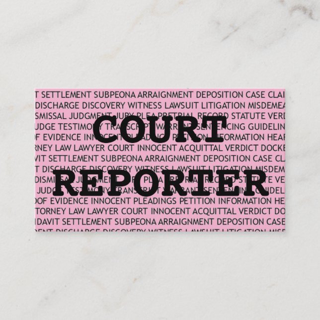 Reportero judicial pronuncia tarjeta de presentaci (Anverso)