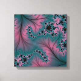 Reposar sobre el lienzo turquesa y rosa de encaje