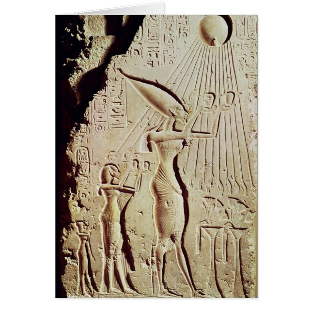 Representación de Amenophis IV, de Nefertiti y de (Frente)