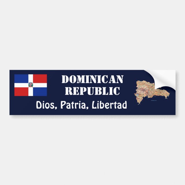 Representante dominicano. Bandera + Pegatina para (Frente)