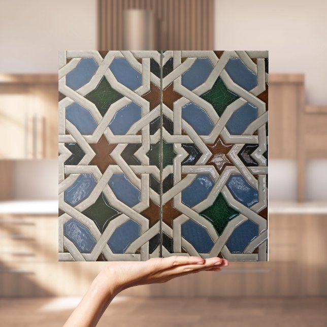 Repro Español Geométrico Azulejos Azul Verde (Repro Spanish Geometric Azulejos Green Blue Tile
)