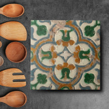 Repro Español Geométrico Azulejos Floral Tile
