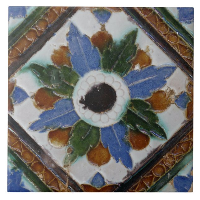 Repro Español Geométrico Azulejos Floral Tile Verd (Frente)