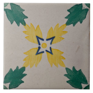 Repro Español Geométrico Azulejos Floral Verde