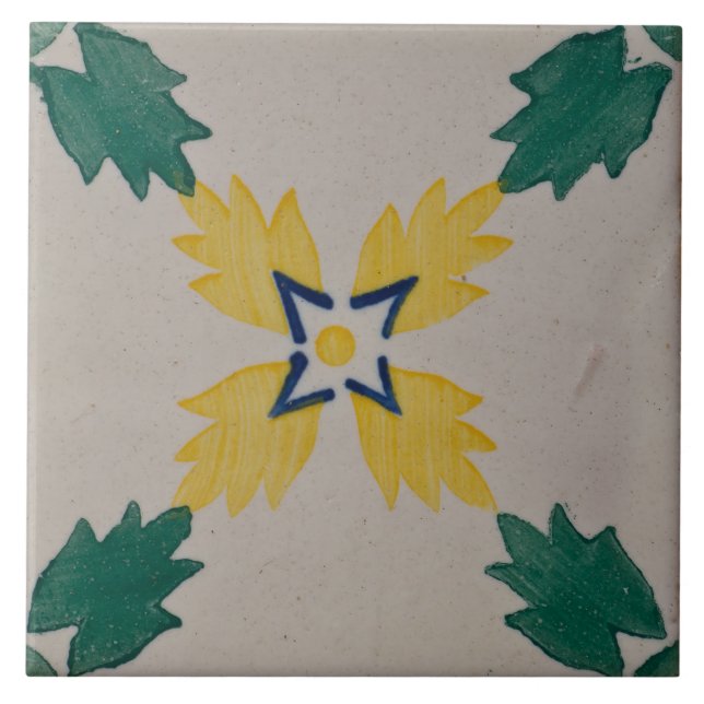 Repro Español Geométrico Azulejos Floral Verde (Frente)