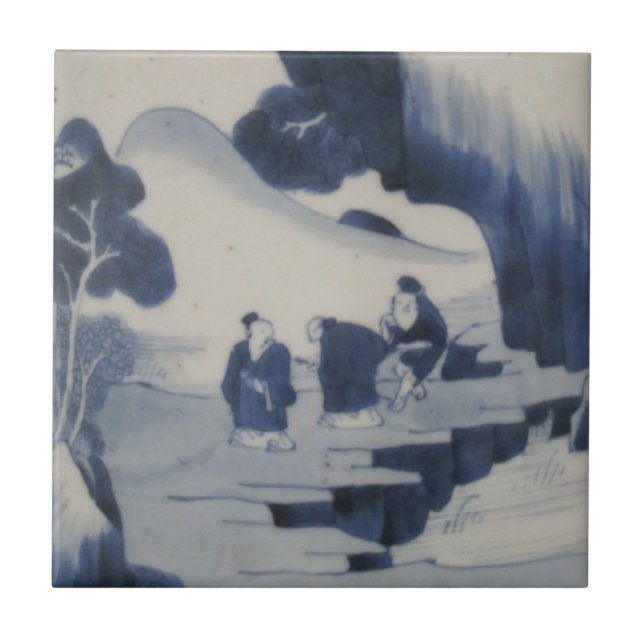 Repro Pincel chino Delft Azulejos azules y blancos (Frente)